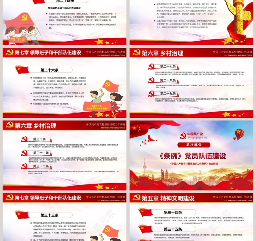 中国共产党农村基层组织工作条例PPT模板第6张