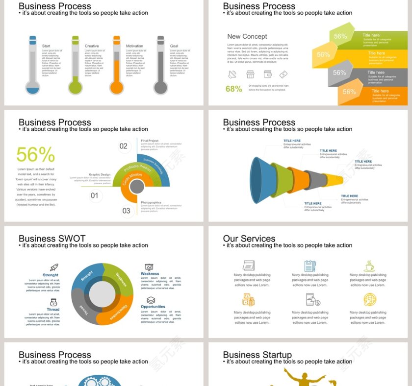 组织框架百分百可视化图表集PPT模板第2张