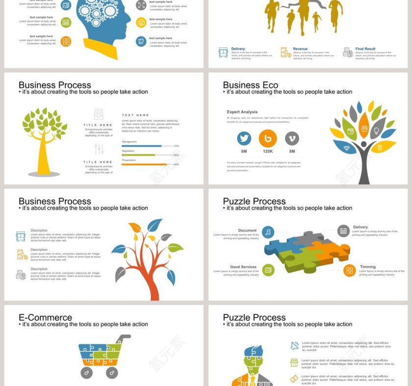 组织框架百分百可视化图表集PPT模板第3张