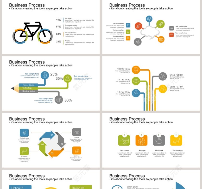 组织框架百分百可视化图表集PPT模板第5张