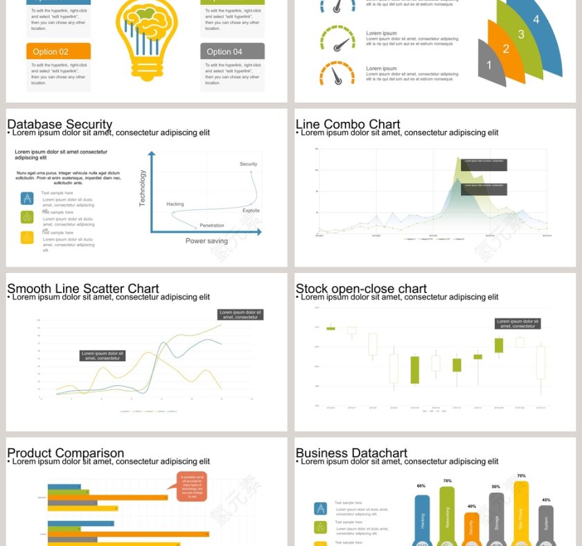 组织框架百分百可视化图表集PPT模板第6张