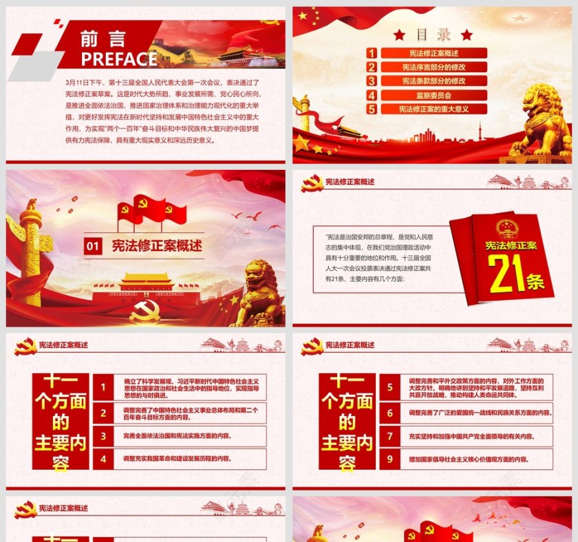 全新2019新宪法学习解读PPT模板第2张