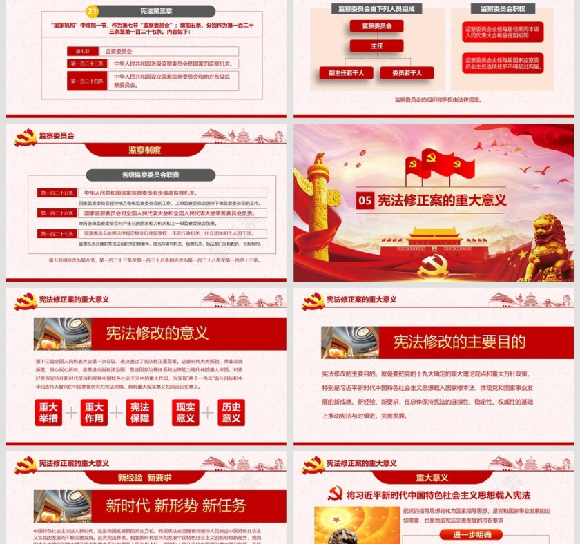 全新2019新宪法学习解读PPT模板第6张