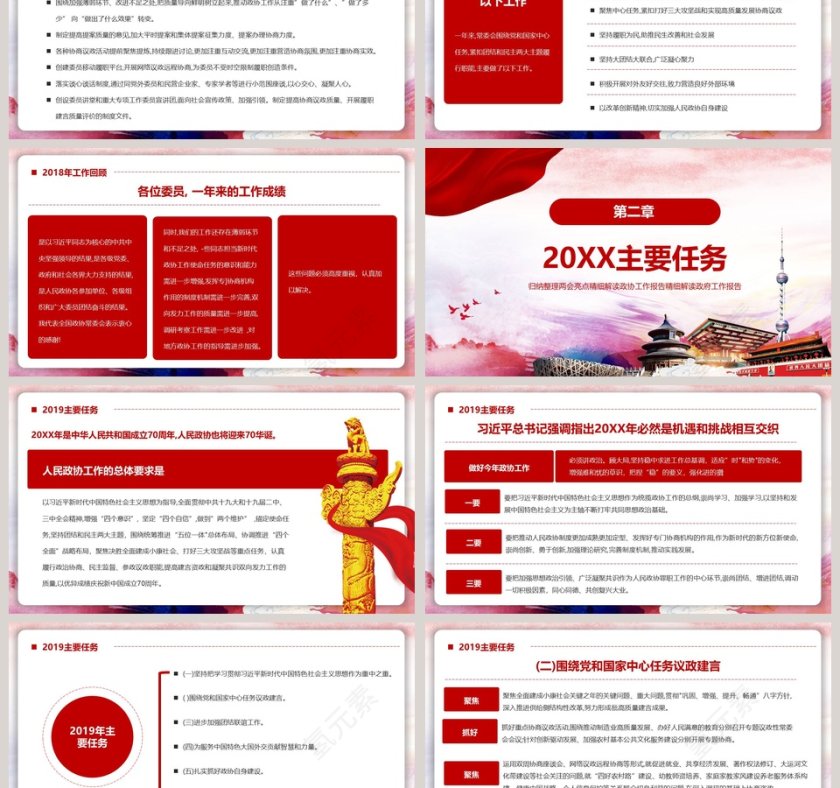 全国政协委员会工作报告聚焦两会PPT第3张