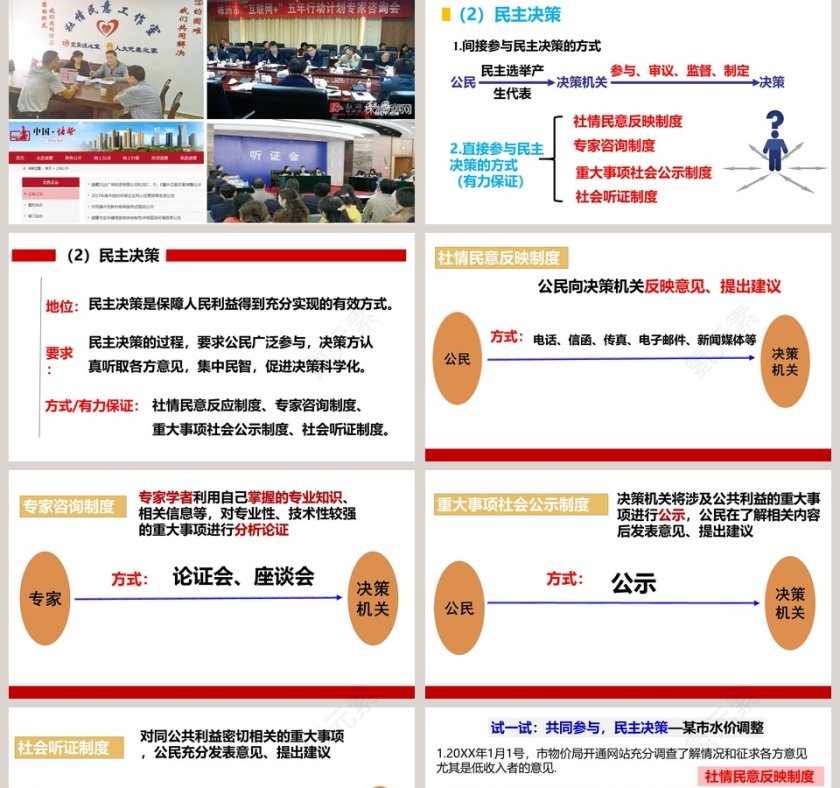 政务党建行业参与民主生活会PPT模板下载第5张