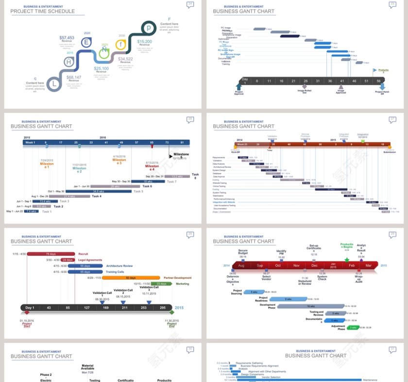 雪山图可视化图表集PPT模板第5张