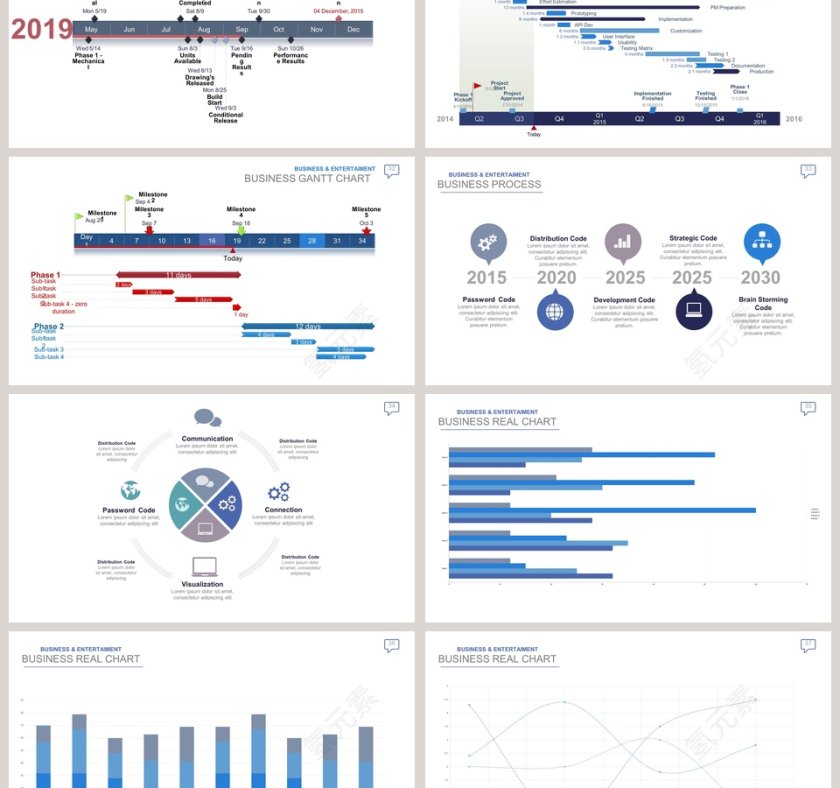 雪山图可视化图表集PPT模板第6张