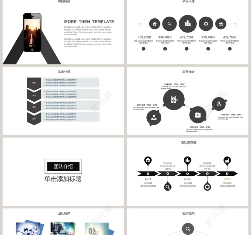 2019黑白简约商业计划书PPT模板第2张