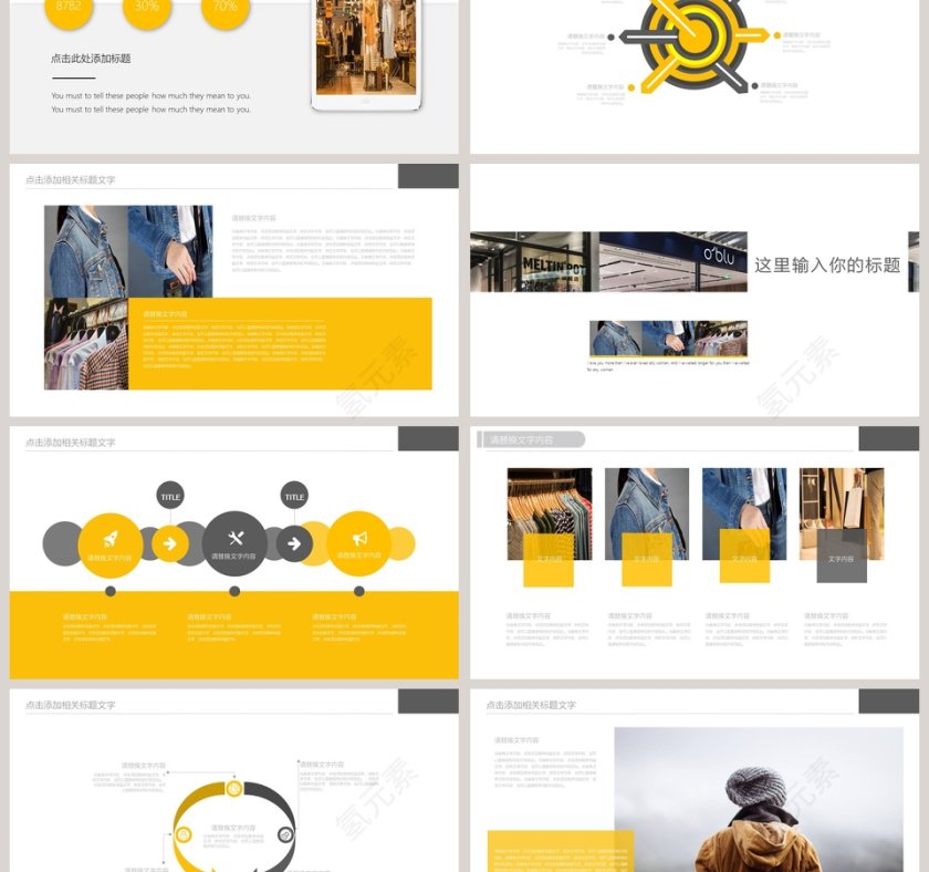 黄色简约时尚服装品牌宣传PPT第3张