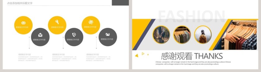 黄色简约时尚服装品牌宣传PPT第5张