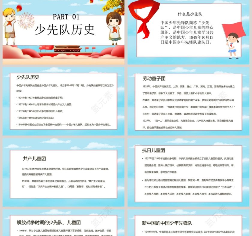 纪念中国少年先锋队建队日ppt第2张