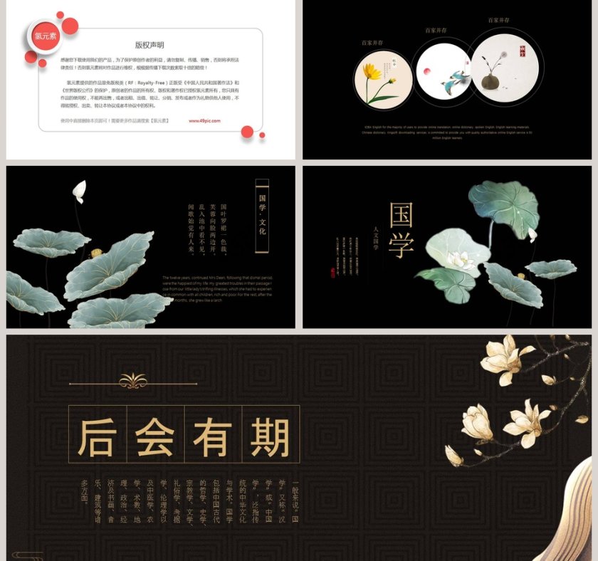 中国风国学文化总结PPT模板第5张