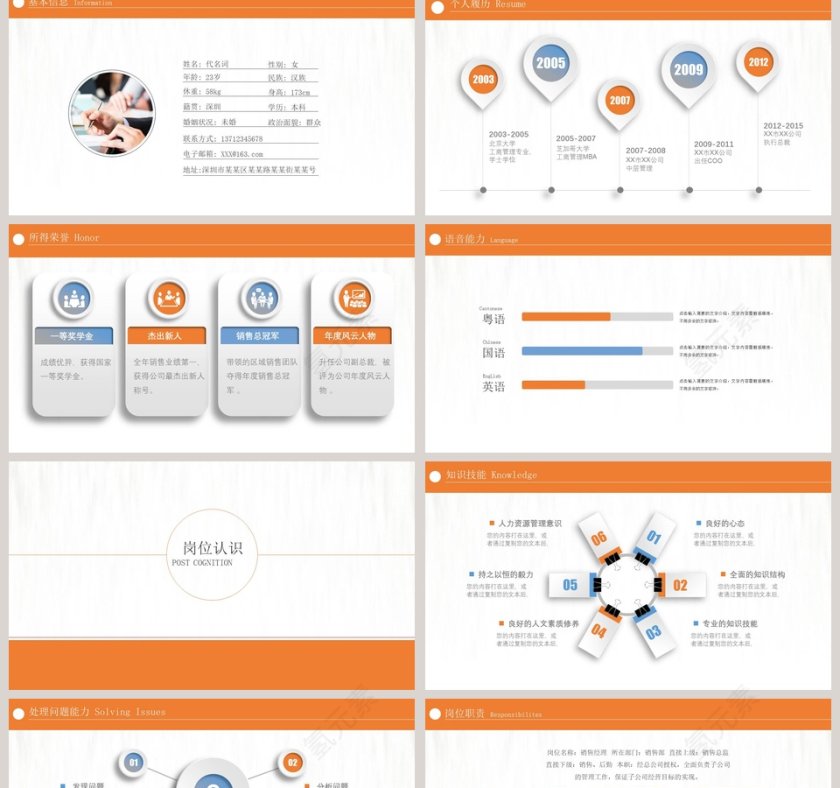 简约清新个人简介PPT模板第2张