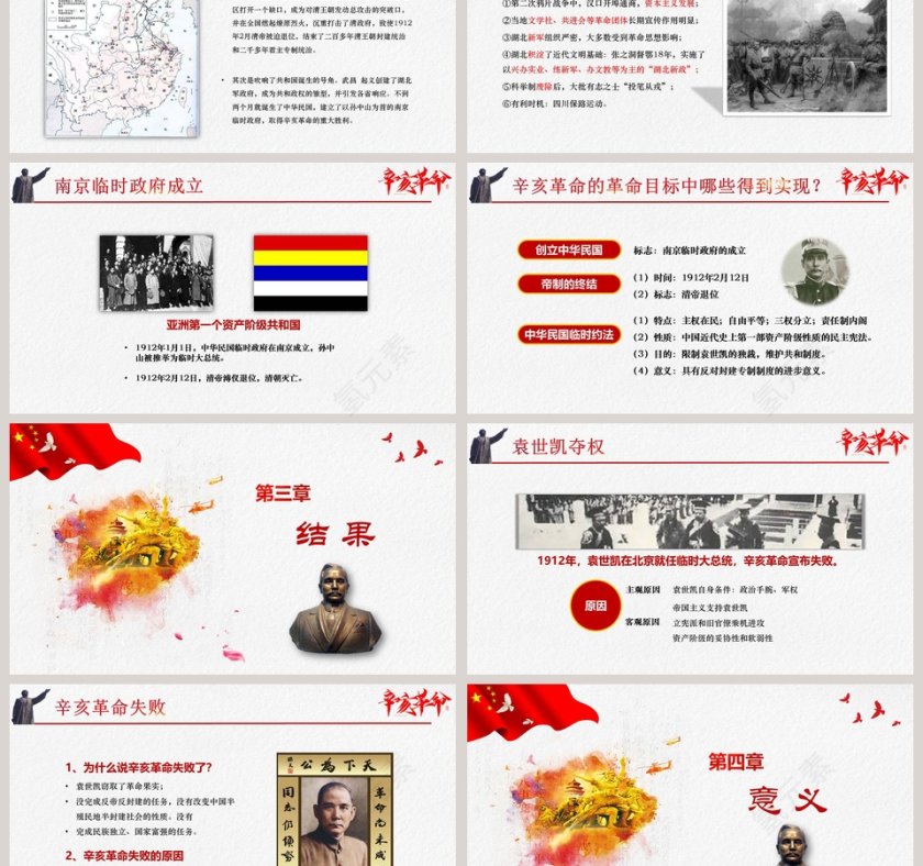 唯美清新辛亥革命教师通用说课ppt模板第3张