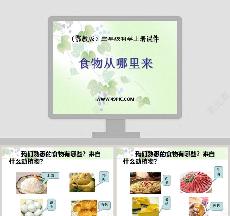 食物从哪里来-鄂教版三年级科学上册课件教学ppt课件第1张