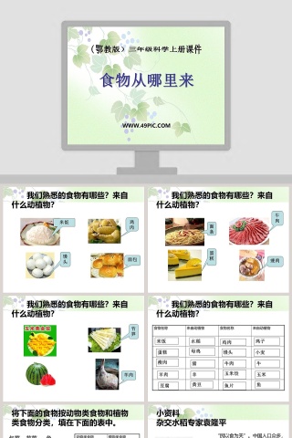 食物从哪里来-鄂教版三年级科学上册课件教学ppt课件