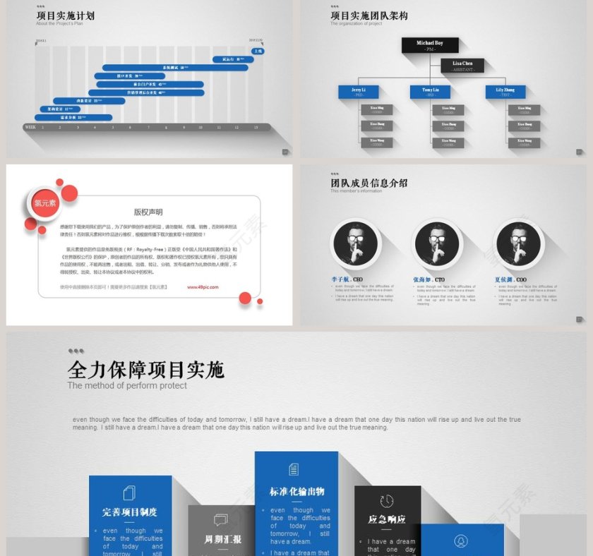 蓝色简约高级咨询行业PPT模板第5张