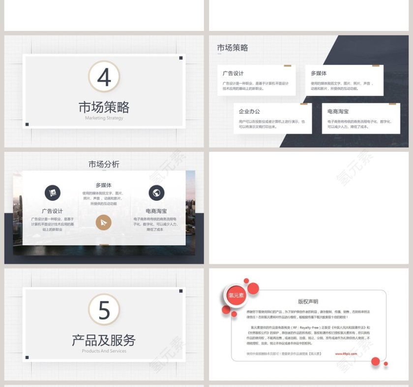 简洁商业计划书PPT模板第4张