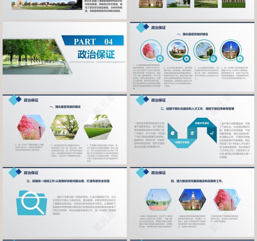 简约高校年终总结汇报PPT模板第4张