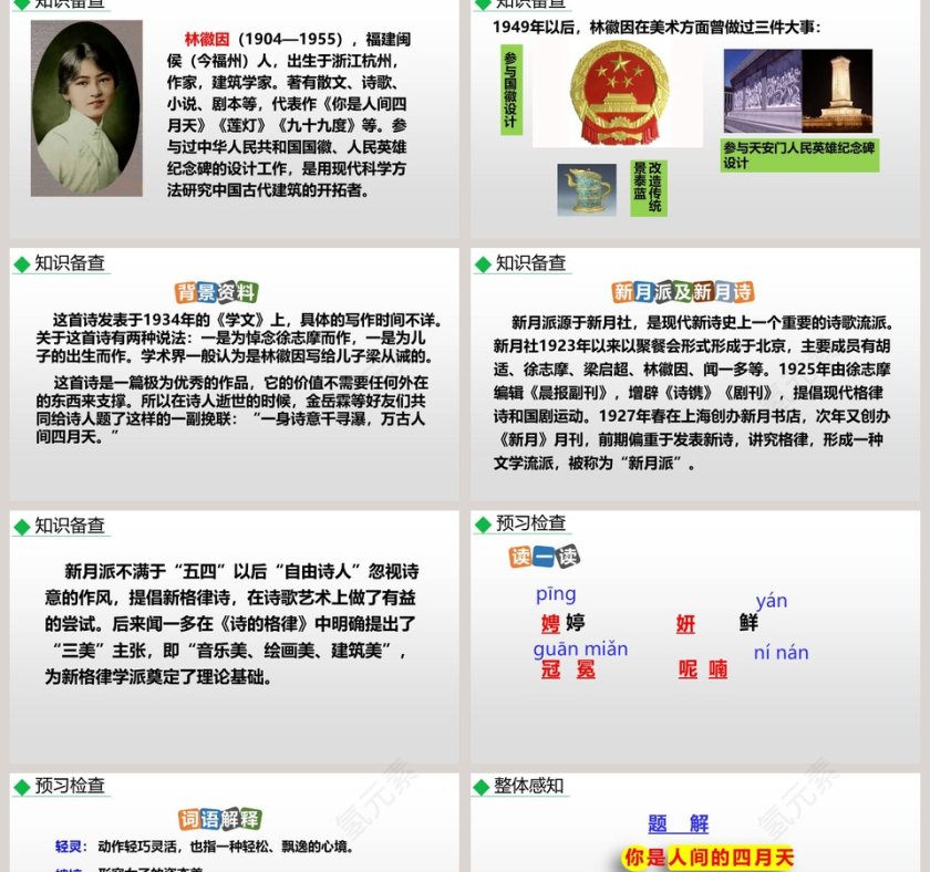 课文解析九年级语文上册你是人间的四月天语文课件PPT第2张