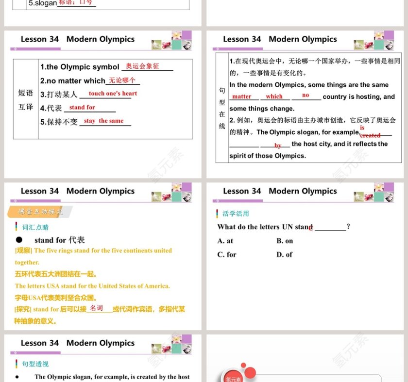 Modern Olympics-Unit 6教学ppt课件第2张