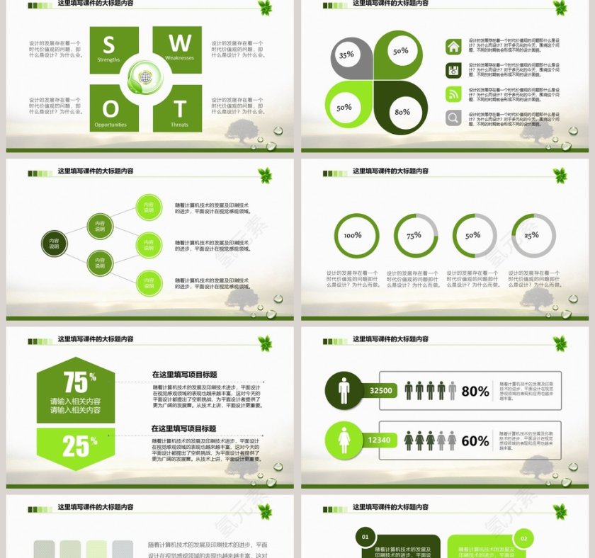 绿色环保总结汇报类PPT模板环保PPT第2张