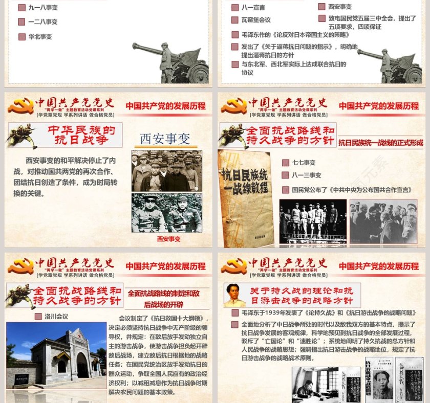 “两学一做”中国共产党党史PPT模板第11张