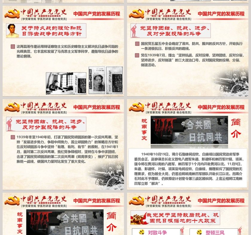 “两学一做”中国共产党党史PPT模板第12张