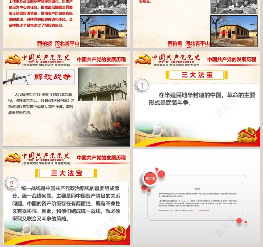 “两学一做”中国共产党党史PPT模板第15张