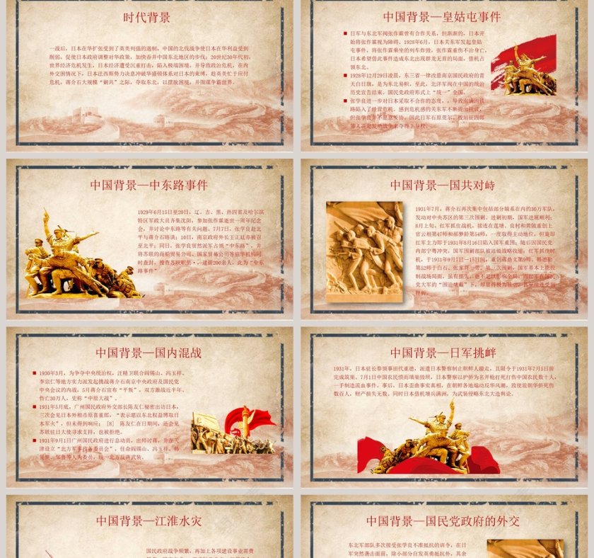 九一八勿忘国耻振兴中华PPT模板第2张