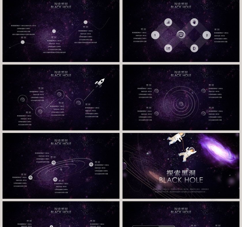 紫黑探索黑洞工作总结PPT第2张