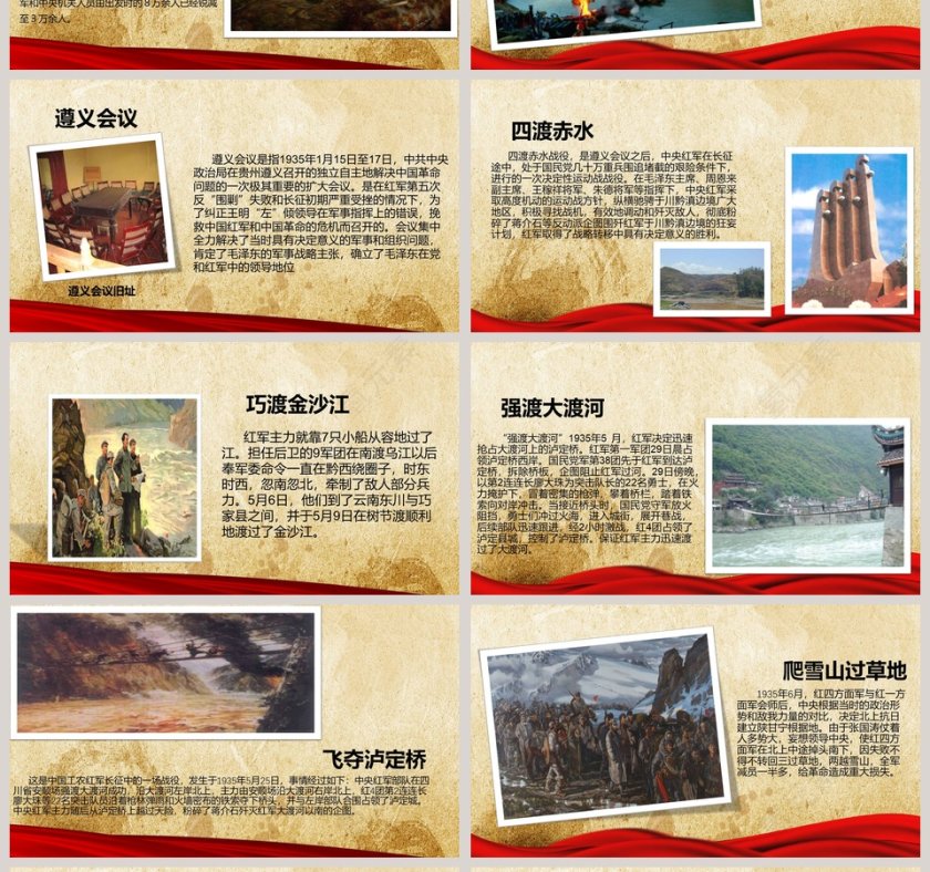纪念红军长征胜利80周年PPT党史党课课件PPT模板第4张