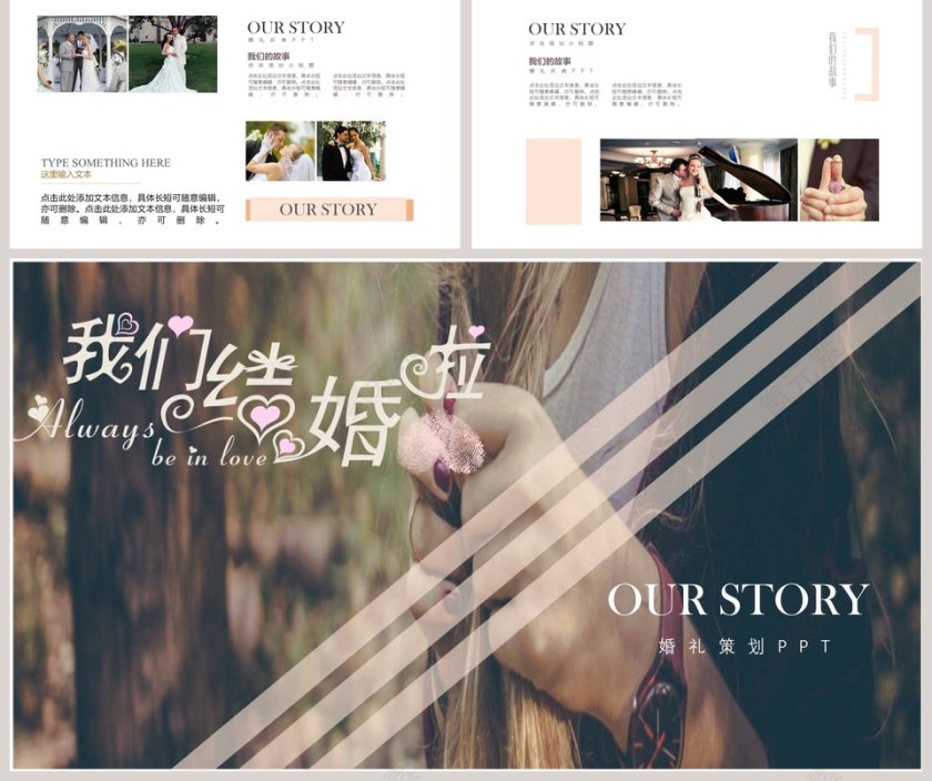 唯美简约婚庆策划PPT模板婚礼婚庆ppt第5张