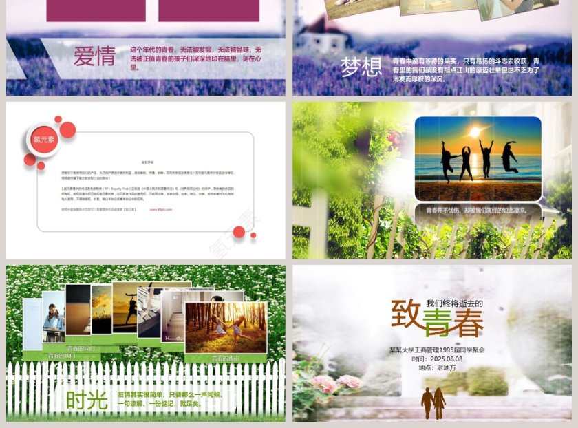 致我们终将逝去的青春同学联谊会PPT毕业纪念册PPT第3张