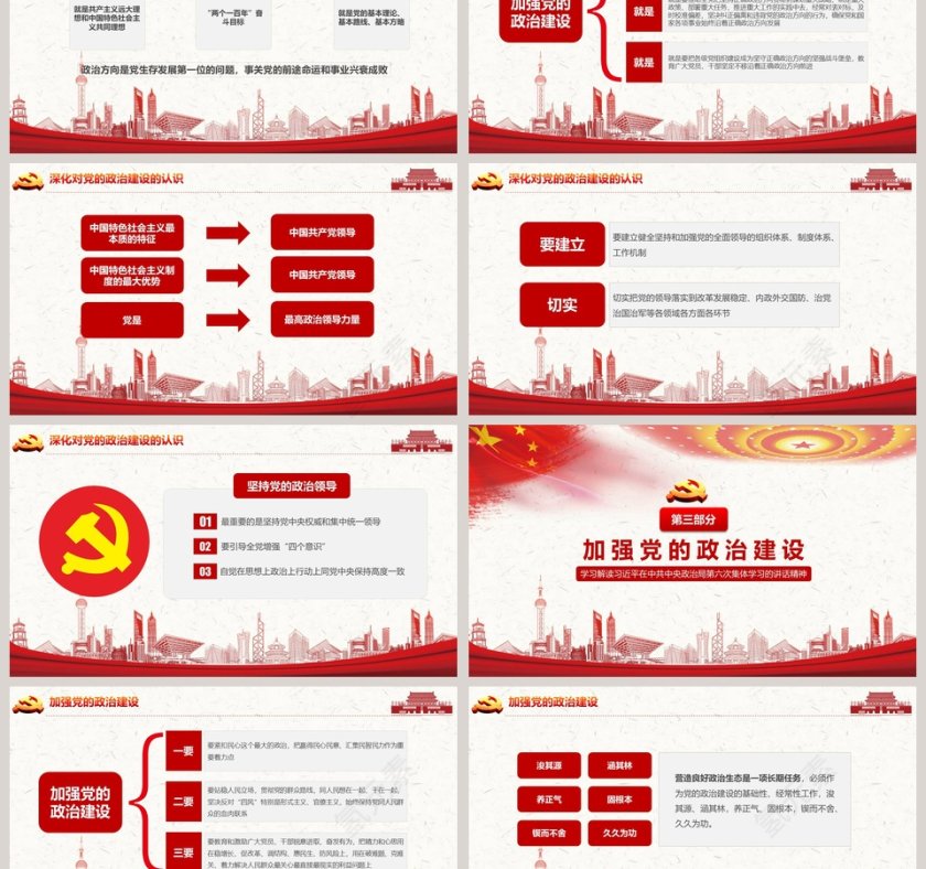 把党的政治建设作为党的根本性建设PPT模板第3张
