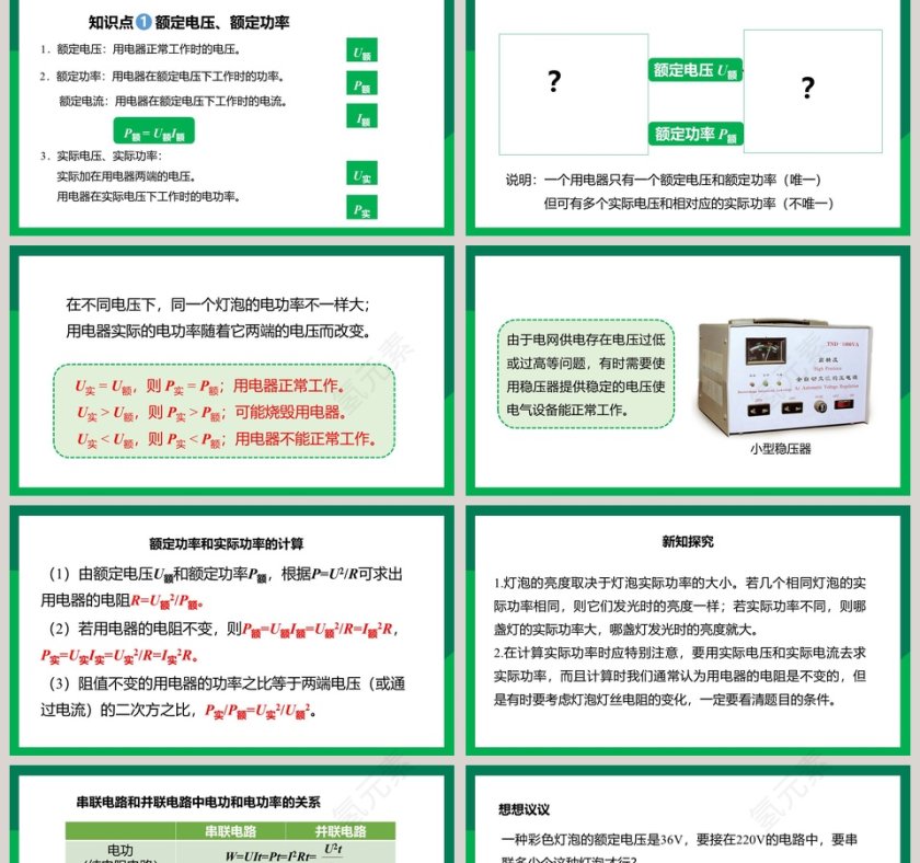 人教版九年级物理下册电功率PPT课件第2张