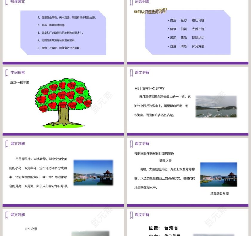 课文解析二年级语文上册日月潭语文课件PPT第2张