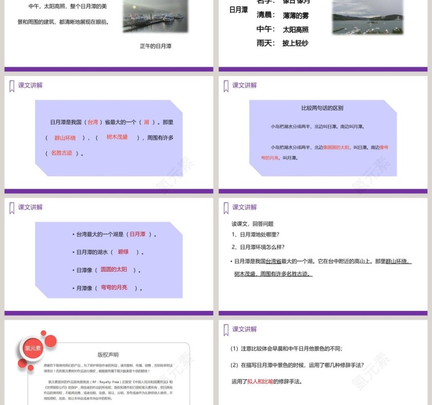 课文解析二年级语文上册日月潭语文课件PPT第3张