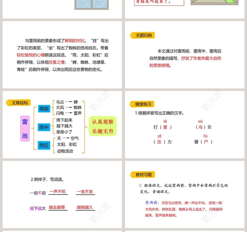 教师课件二年级语文下册雷雨语文课件PPT第4张