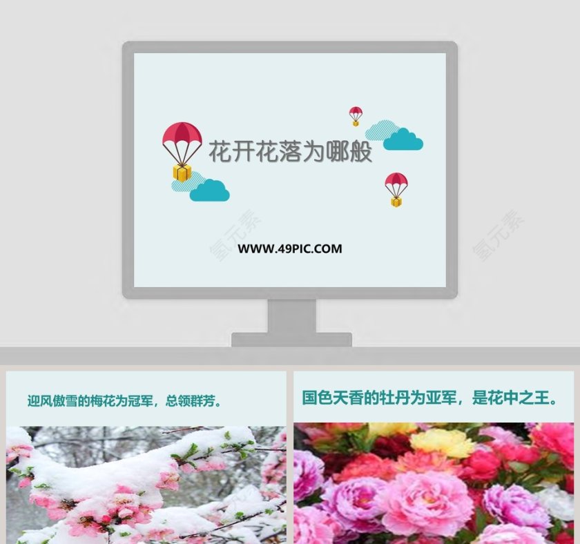 花开花落为哪般ppt模板第1张