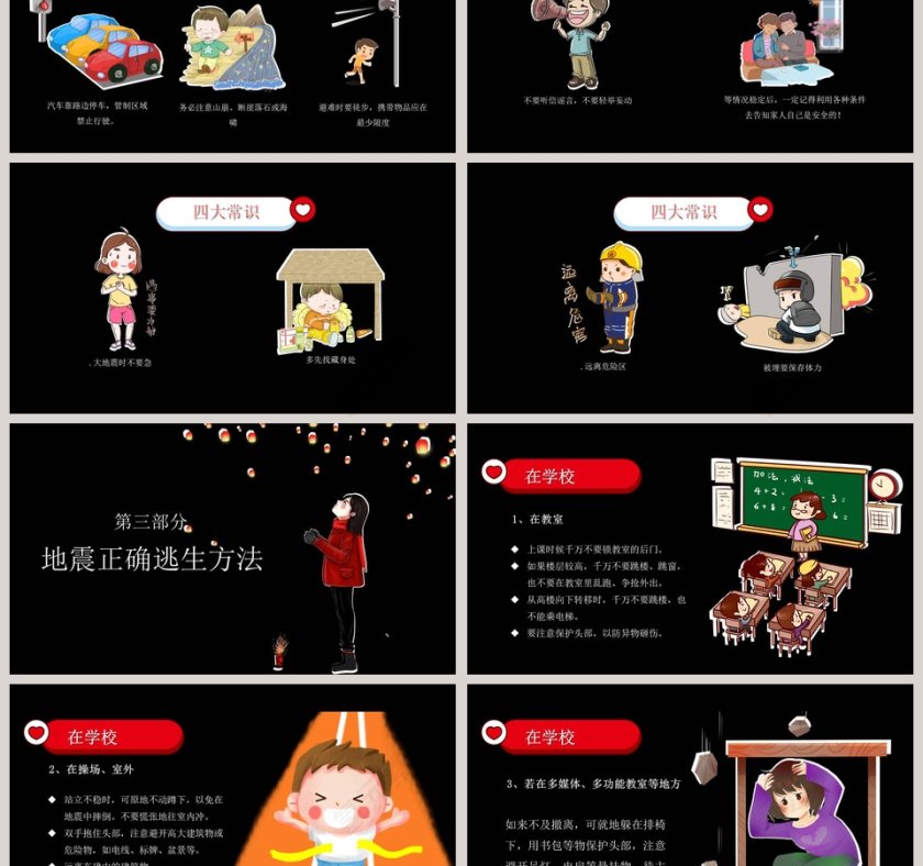 抗震救灾主题安全防范模板PPT第3张