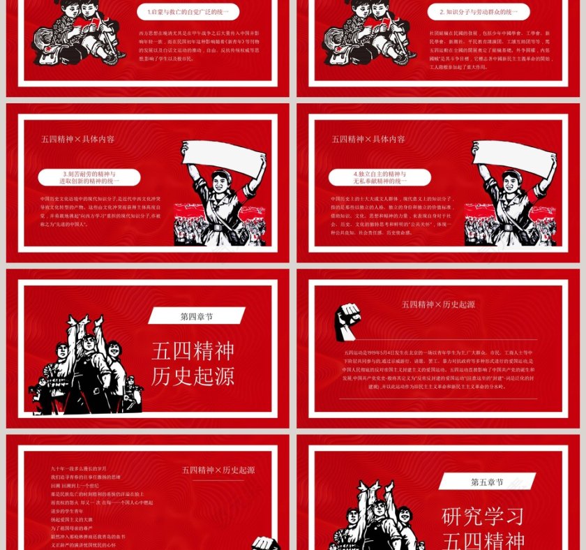 中国风红色大气纪念五四青年节活动策划PPT第3张