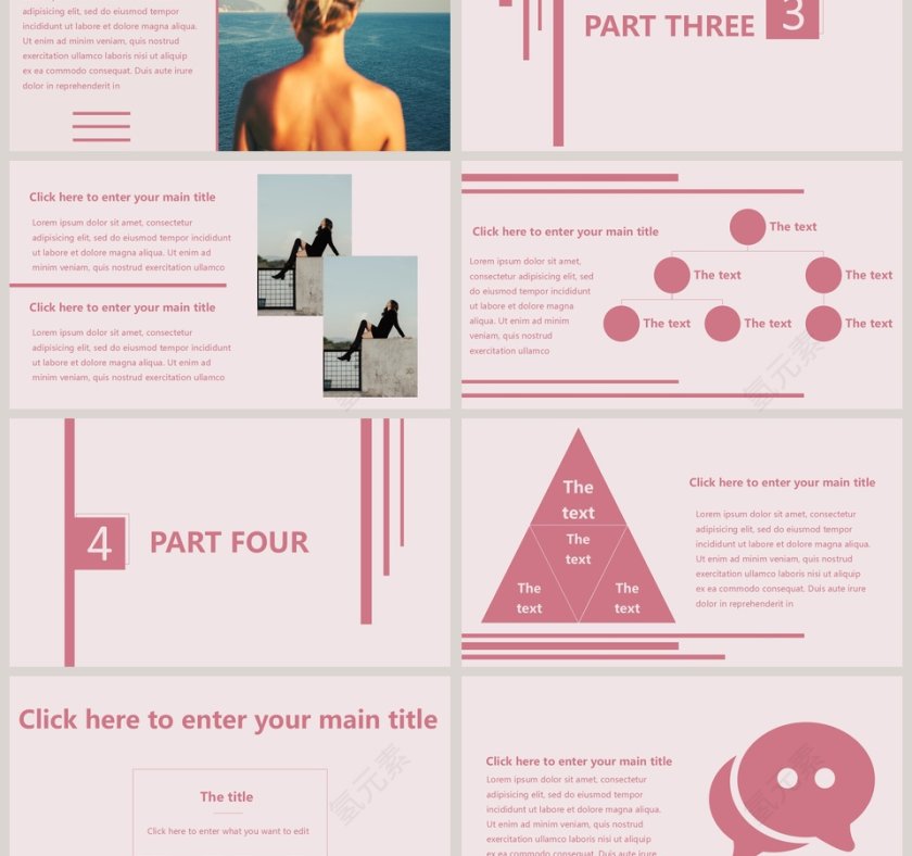 粉色杂志风俏皮少女时尚通用PPT模板第3张