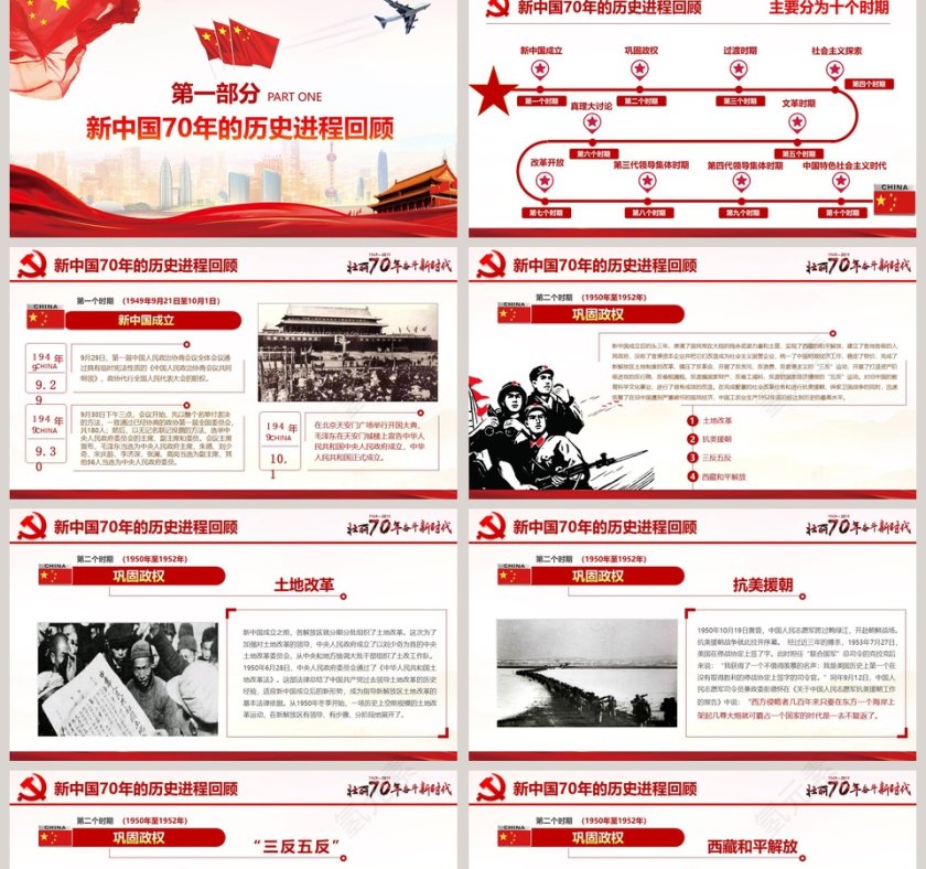 中华人民共和国建国70周年历史回顾和经验启示解读隆重庆祝新中国成立70周年PPT模板第2张