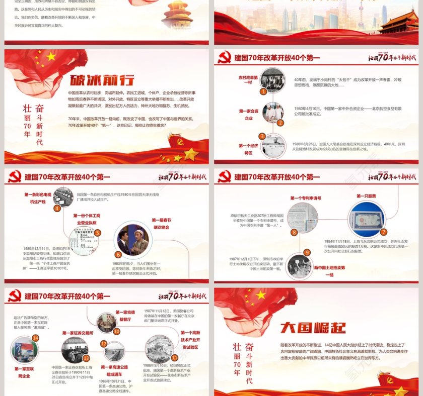 中华人民共和国建国70周年历史回顾和经验启示解读隆重庆祝新中国成立70周年PPT模板第13张