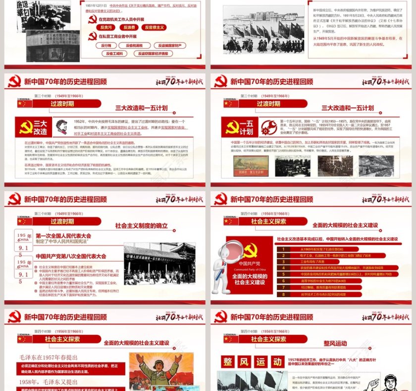 中华人民共和国建国70周年历史回顾和经验启示解读隆重庆祝新中国成立70周年PPT模板第3张