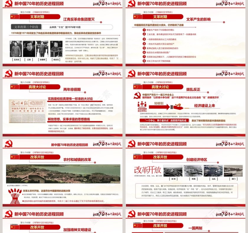 中华人民共和国建国70周年历史回顾和经验启示解读隆重庆祝新中国成立70周年PPT模板第5张