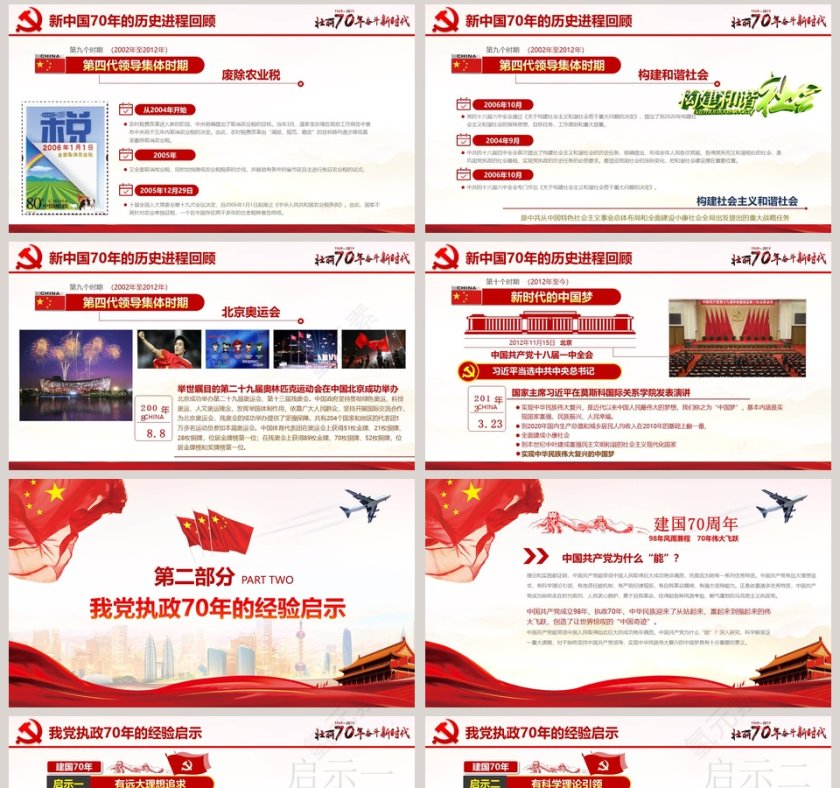 中华人民共和国建国70周年历史回顾和经验启示解读隆重庆祝新中国成立70周年PPT模板第8张