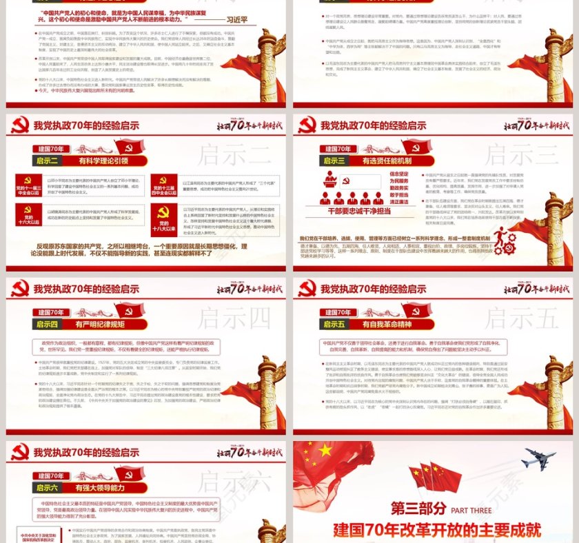 中华人民共和国建国70周年历史回顾和经验启示解读隆重庆祝新中国成立70周年PPT模板第9张