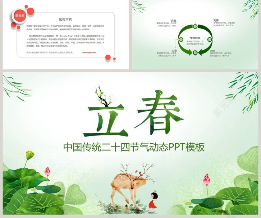 绿色简约立春传统节气介绍PPT模板第5张